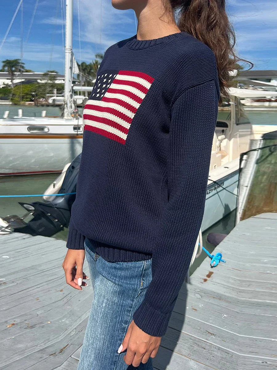 WW | Retro Pullover Damen mit Flagge