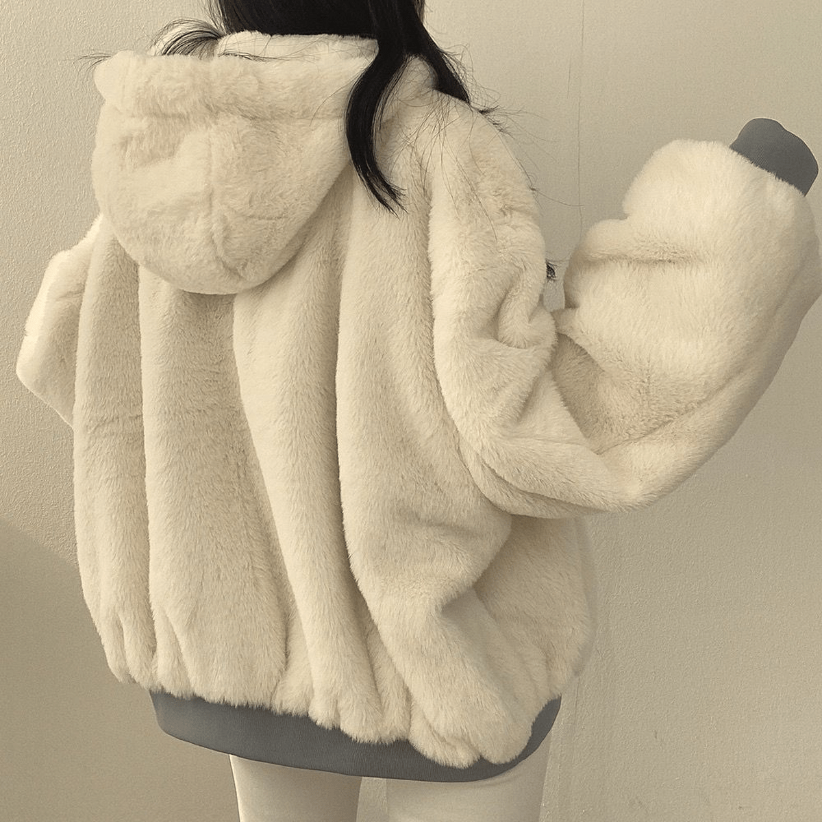 WW | Wendbare Kapuzenfleecejacke mit Langen Ärmeln