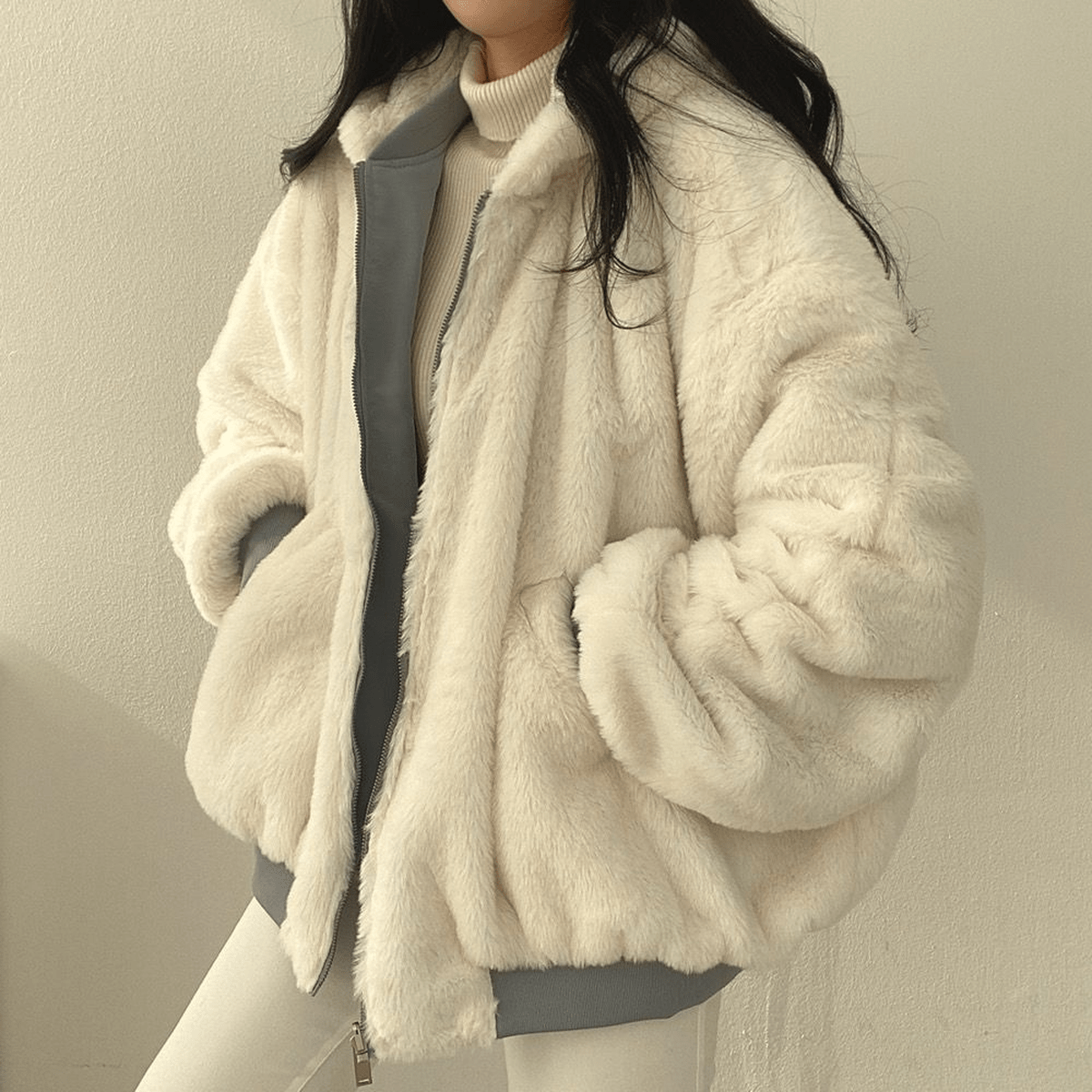 WW | Wendbare Kapuzenfleecejacke mit Langen Ärmeln