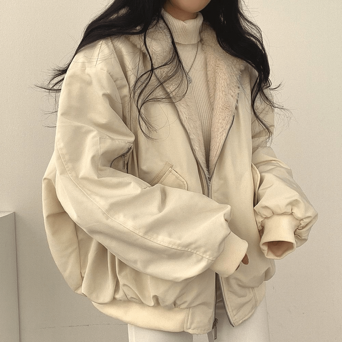 WW | Wendbare Kapuzenfleecejacke mit Langen Ärmeln