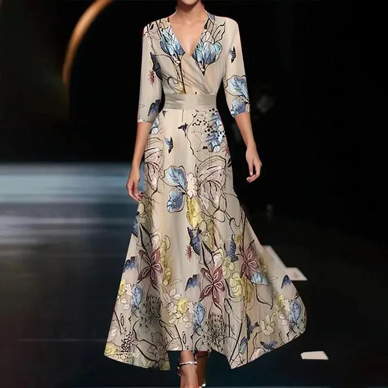WW | Wickel Maxi Kleid mit gewagtem Blumenmuster für Damen