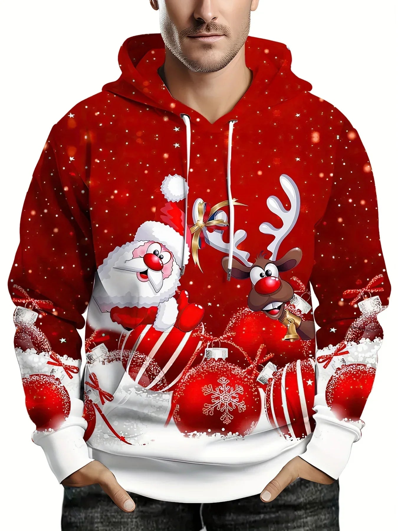 WW | Hoodie mit Weihnachtsdruck - Warmer & moderner Pullover für die Feiertage