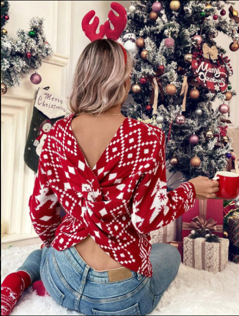 WW | Weihnachtsstrickpullover Damen mit Norwegischem Muster - Blöde Weihnachtsstrickpullover
