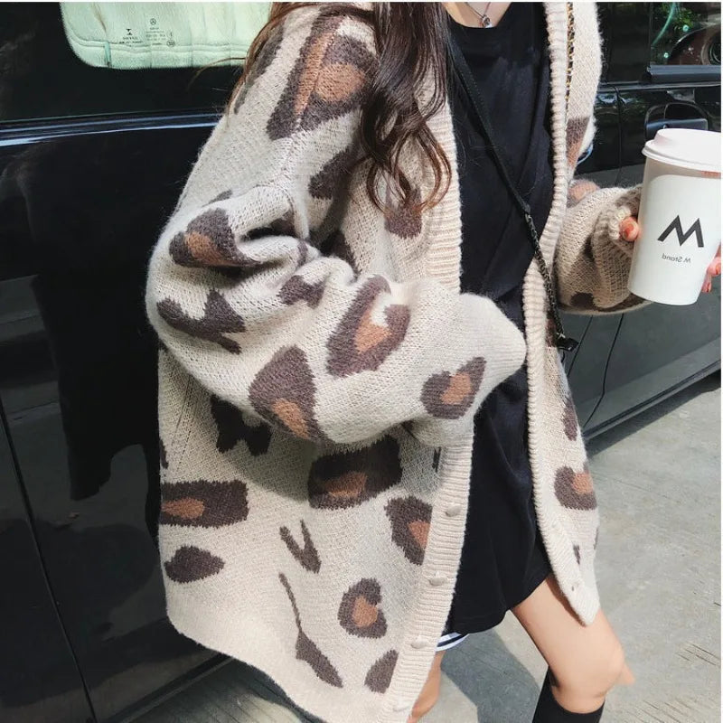WW | Cardigan with leopard print