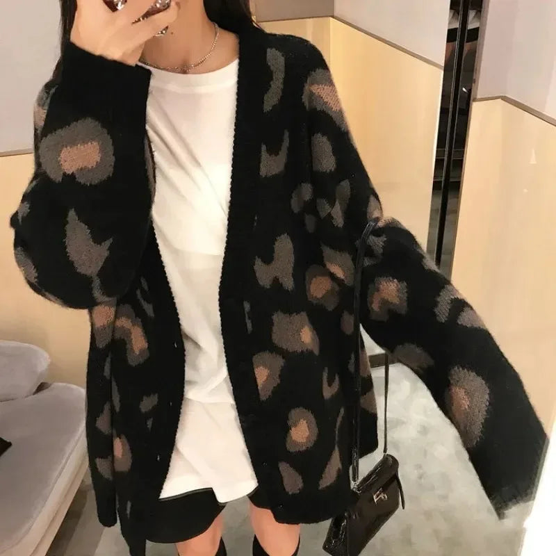 WW | Cardigan with leopard print