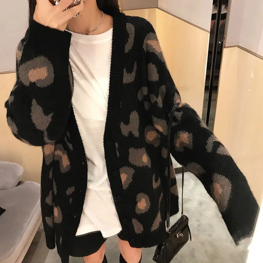 WW | Strickjacke mit Leopardenmuster