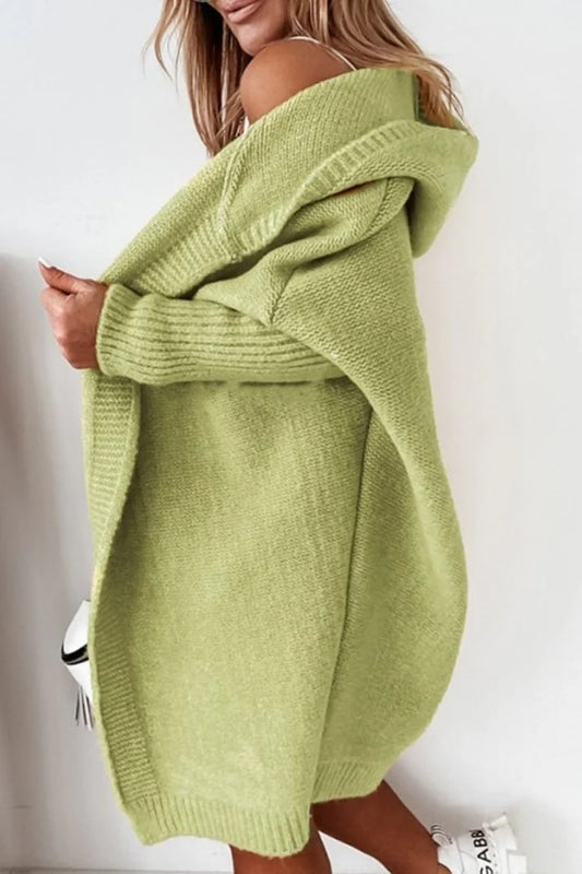 WW | Stilvolle Übergröße Kapuzenpulli Strickjacke