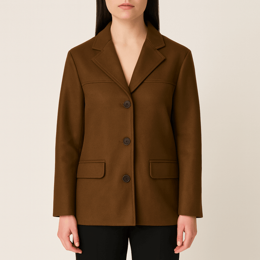 WW | Frauen Brauner Cropped Blazer Jacket Chic Stil