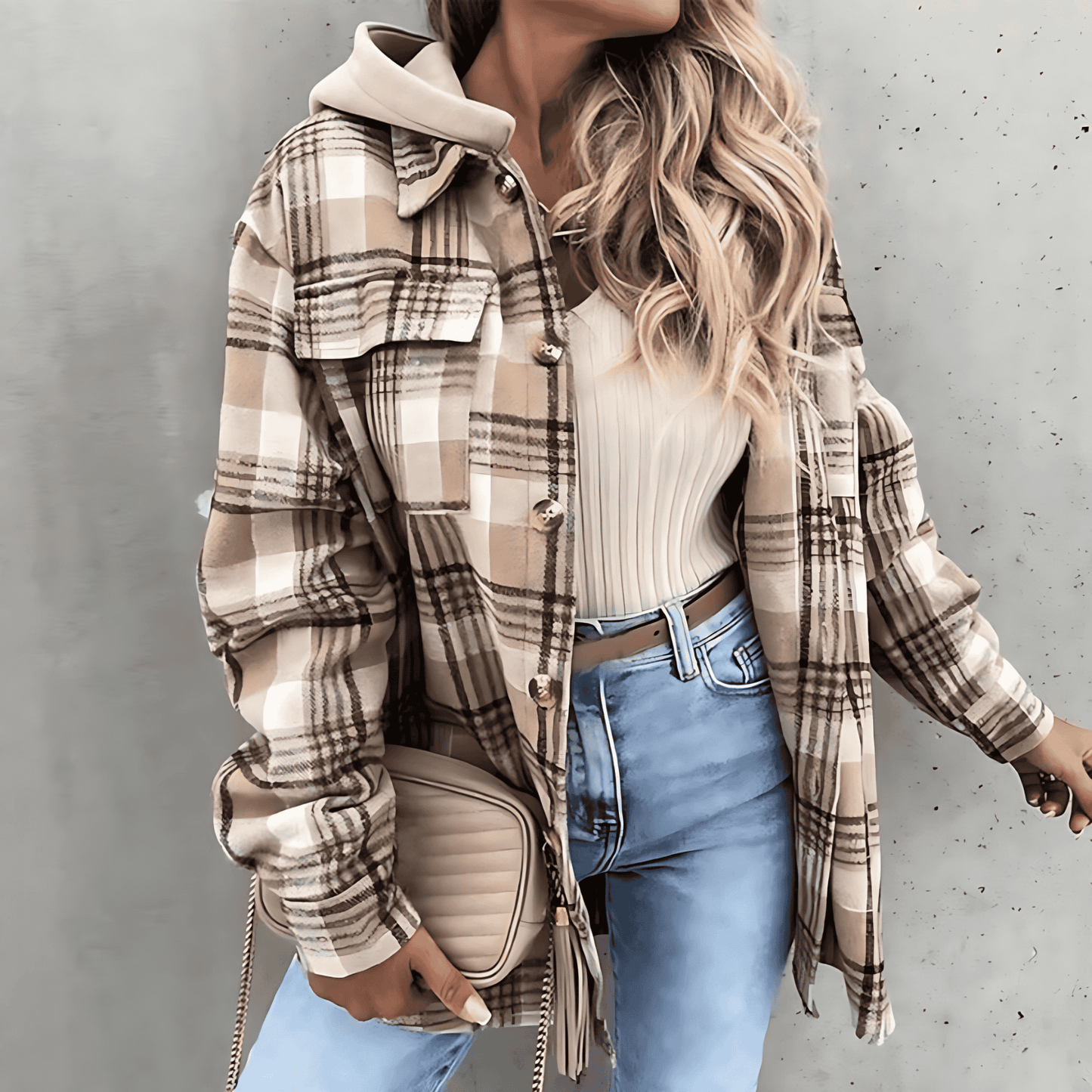 WW | Women's Plaid Hoodie Jacket Casual Autumn Clothing