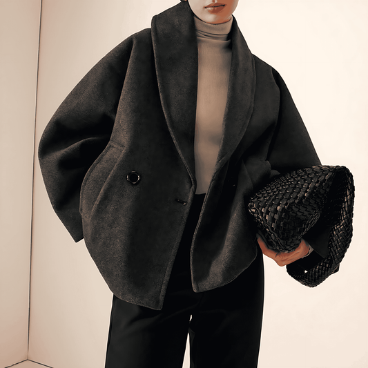 WW | Damen Klassischer Tweed Mantel Kurzer Stil