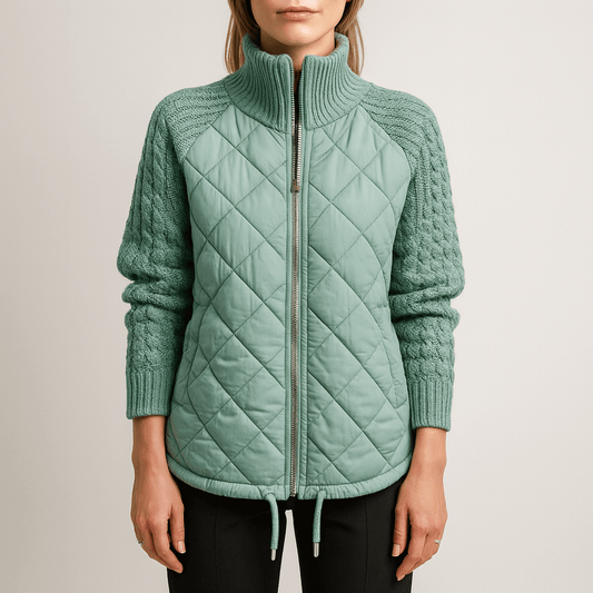 WW | Damen Gemütliche Gefütterte Jacke Mit Strickärmeln