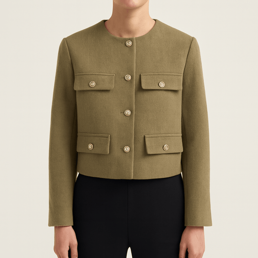 WW | Women's Ribbed Bomber Jacket Round Neck