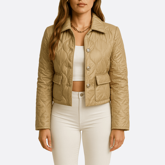 WW | Damen Gefüttert Cropped Fit Jacke Leichtgewicht