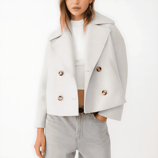 WW | Damen Kurz Gepolsterte Jacke Mit Breitem Revers