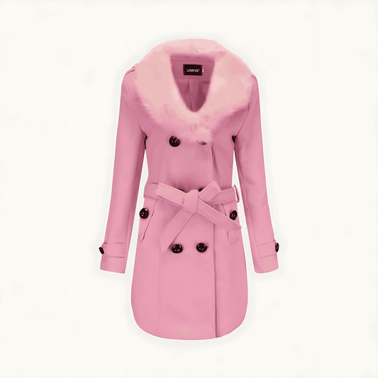 WW | Damen Wendewickeltrenchcoat mit Kunstfell