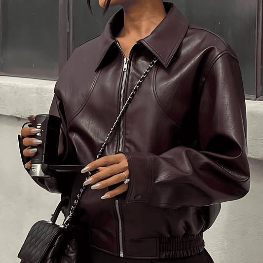WW | Damen Kunstlederjacke Biker-Stil
