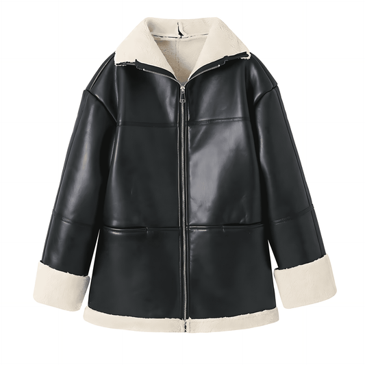WW | Women's Faux Leather Jacket with Fleece Lining