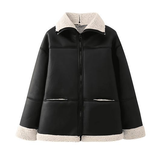 WW | Women's faux leather jacket with cozy lining