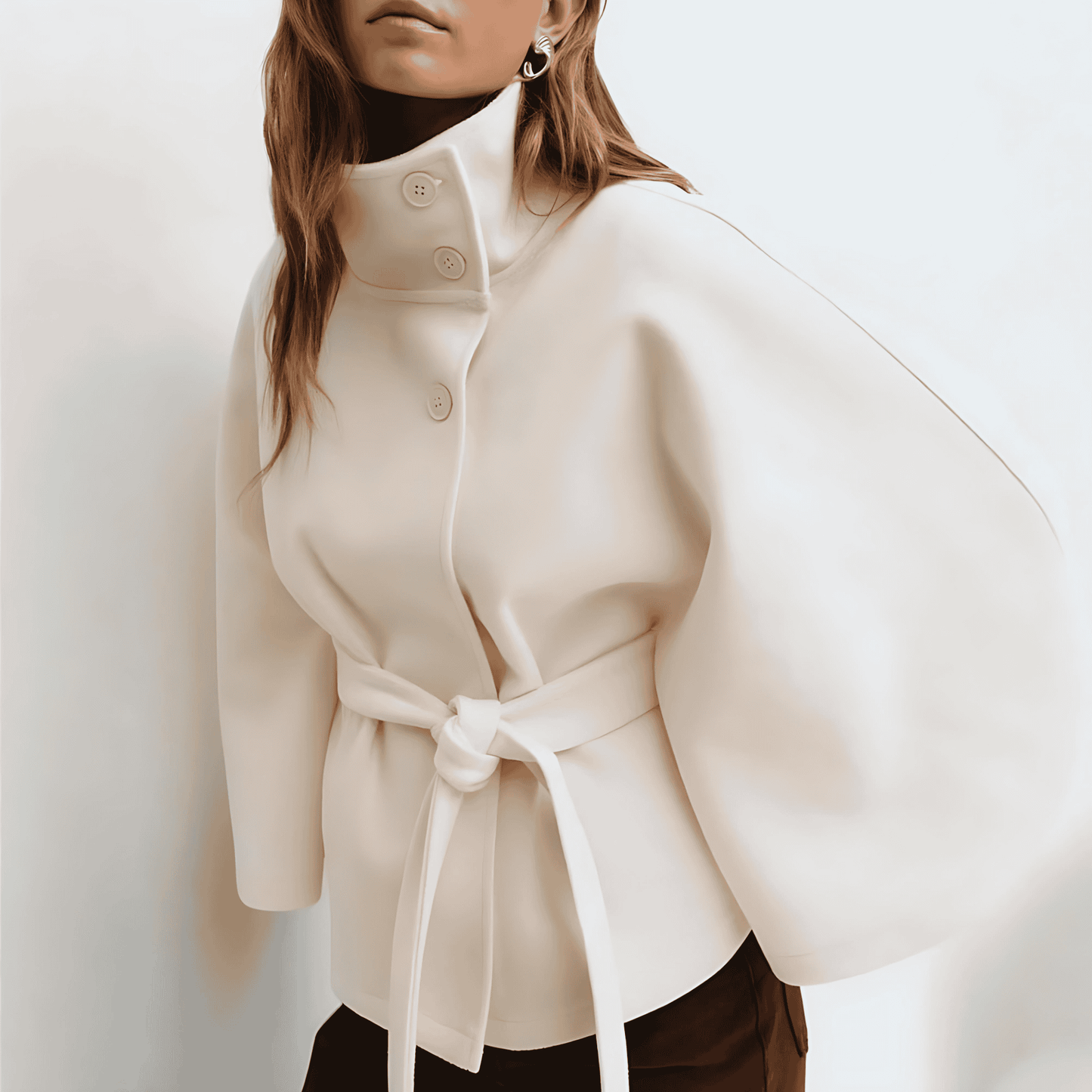 WW | Damen Fließende Teilweise Gekleidete Stylische Jacke