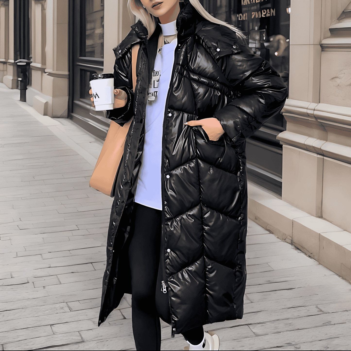 WW | Women's Insulated Long Puffer Jacket Relaxed Fit