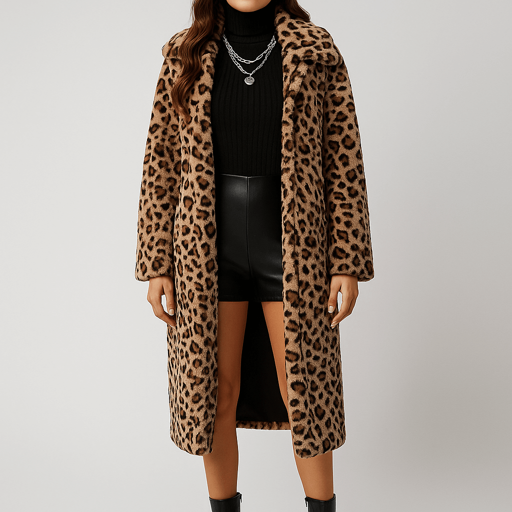 WW | Women's Leopard Faux Fur Jacket Stylish & Cozy