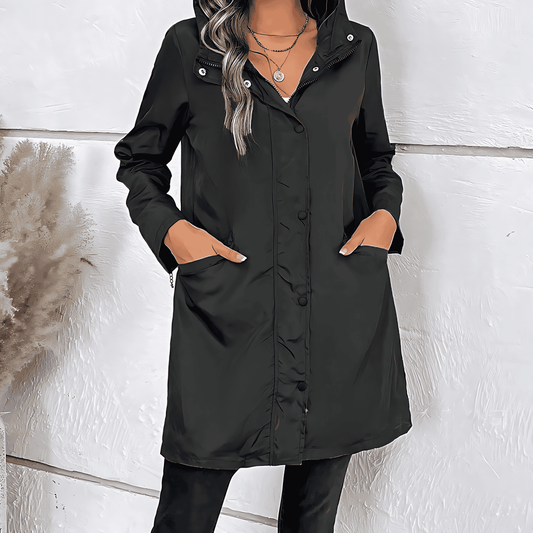 WW | Damen Lange Herbstjacke Hoher Kragen