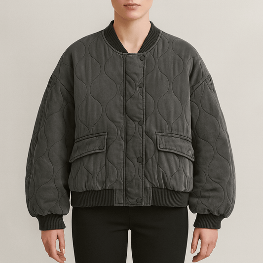 WW | Damen Lockere Passform Winterjacke Gequiltetes Design
