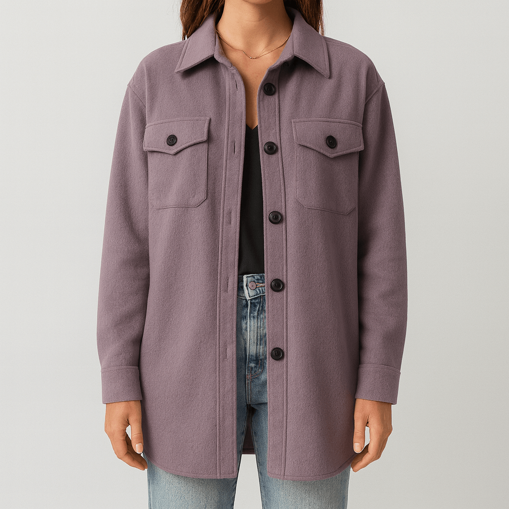 WW | Damen Oversized Shirtjacke mit Taschen