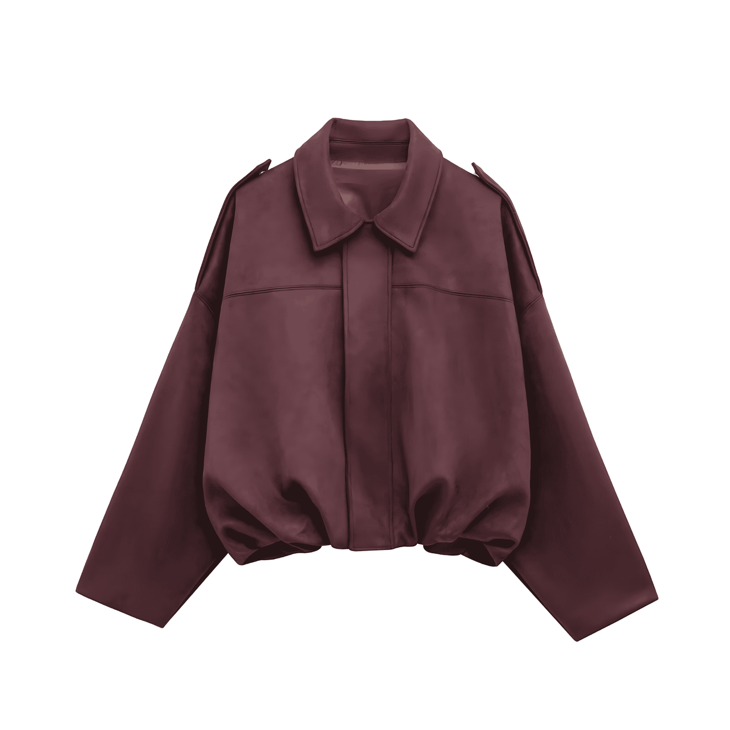 WW | Damen Oversized Weicher Textil Mantel Moderne Schnitt