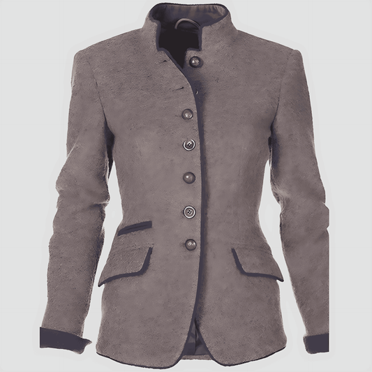 WW | Damen Einfarbige Jacke Lockerer Schnitt