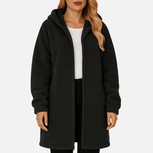 WW | Damen Plüsch Hoodie Jacke Oversized Passform