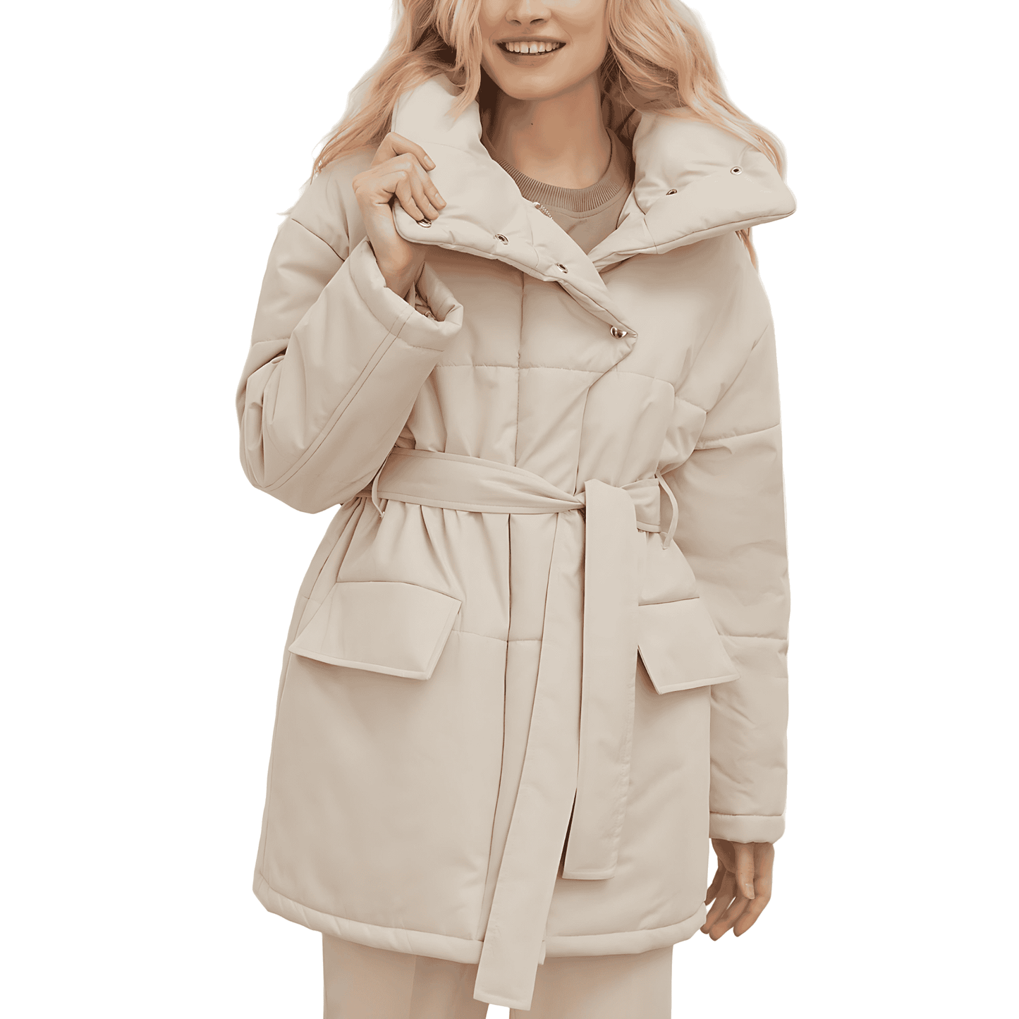 WW | Women's Quilted Cotton Jacket Oversized & Belted