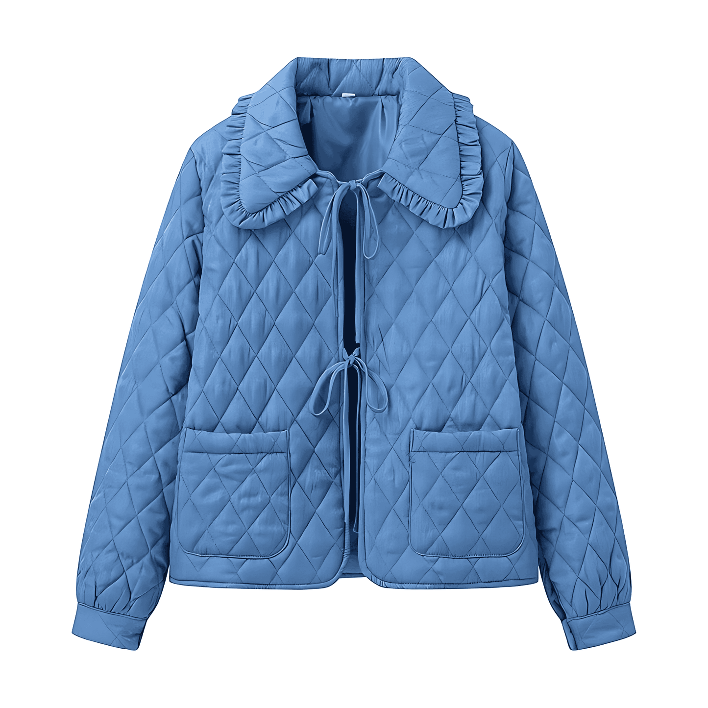 WW | Damen Gequiltete Jacke Große Kragen