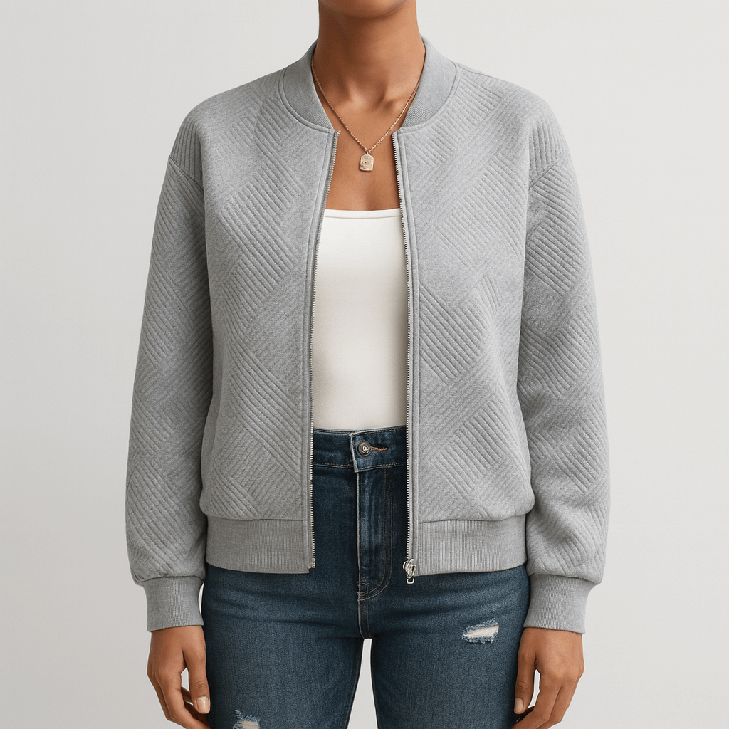 WW | Damen Strukturiertes Bomberjacke Lässiger Stil