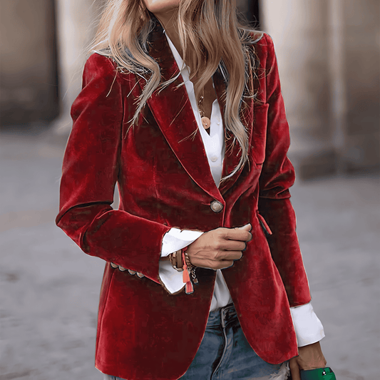 WW | Damen Struktur Fit Blazer Ein-Knopf Verschluss