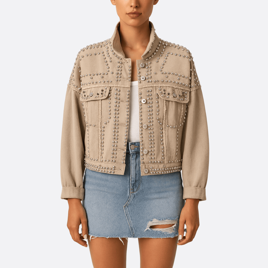 WW | Damen Studded Bomberjack mit Knopffront