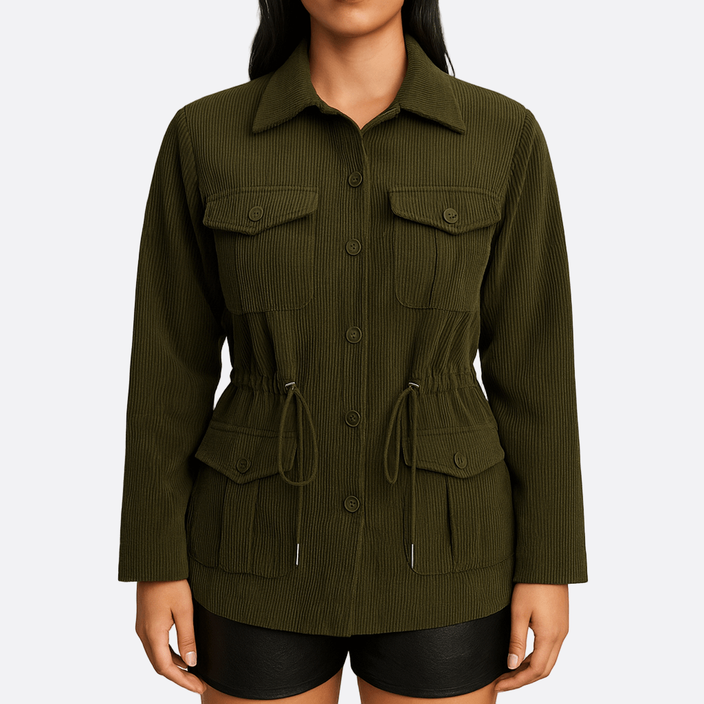 WW | Damen stilvolle Cordjacke mit Taschen