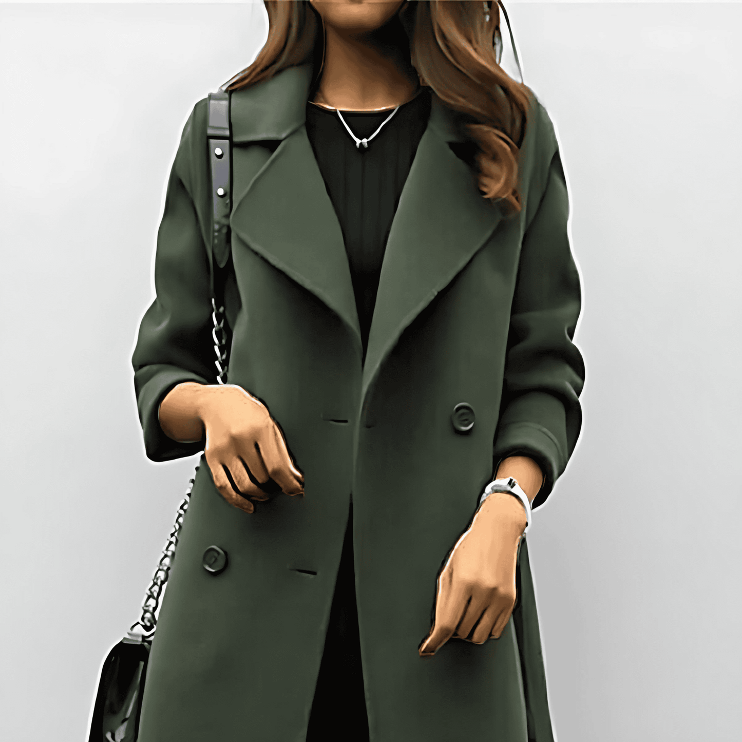WW | Damen Tailored Woll Duster Hoher Kragen