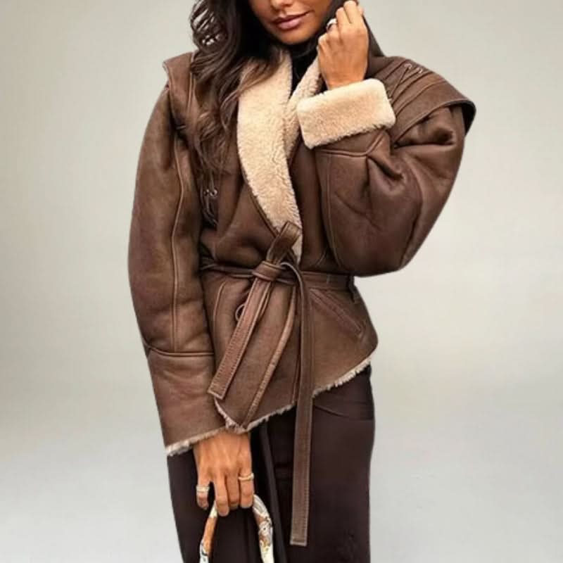 WW | made of high-quality leather with belt for women