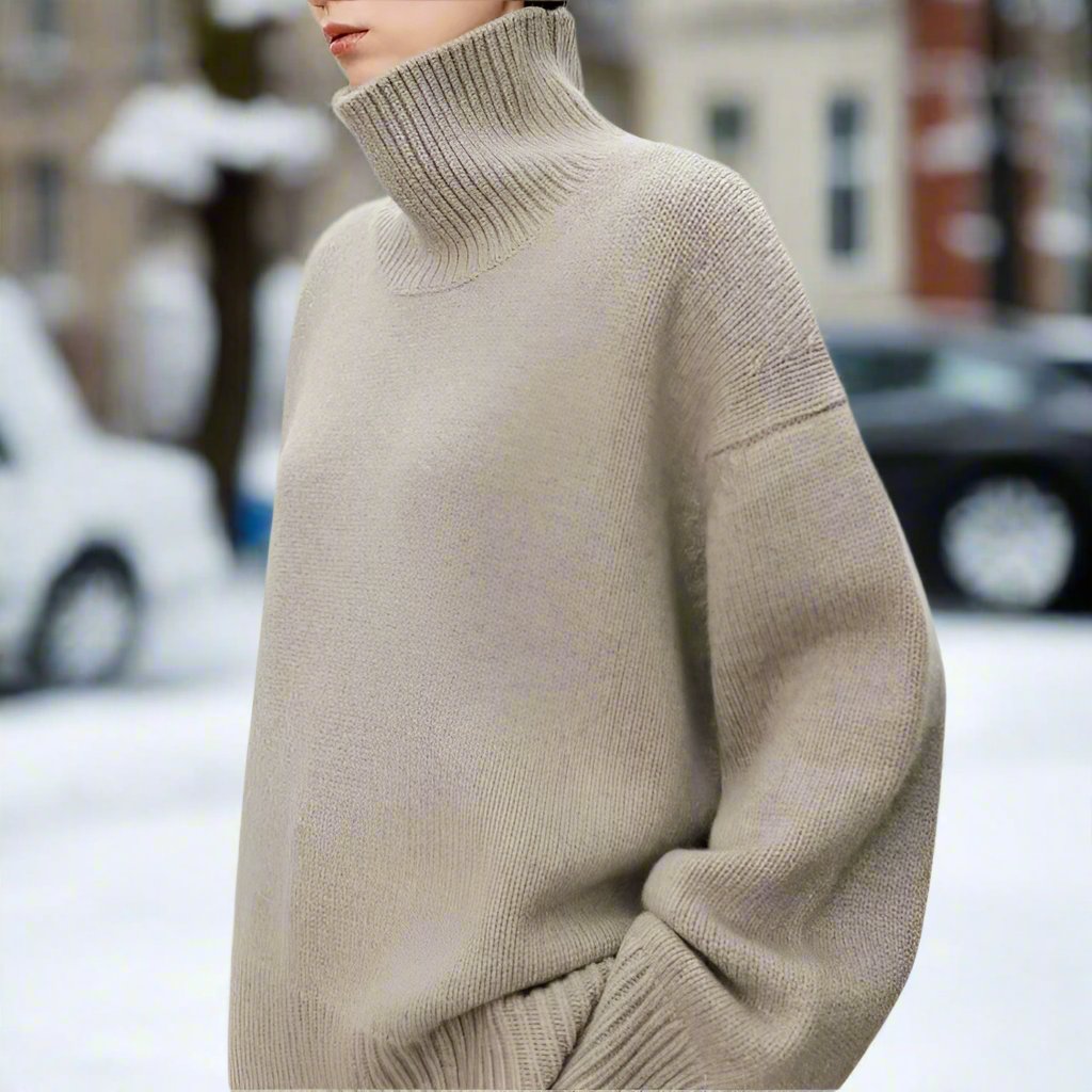 WW | Rollkragenpullover - Gestrickte Wollmischung - Oversized Fit - Weich und Warm