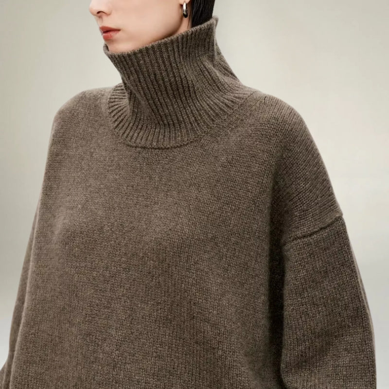 WW | Rollkragenpullover - Gestrickte Wollmischung - Oversized Fit - Weich und Warm