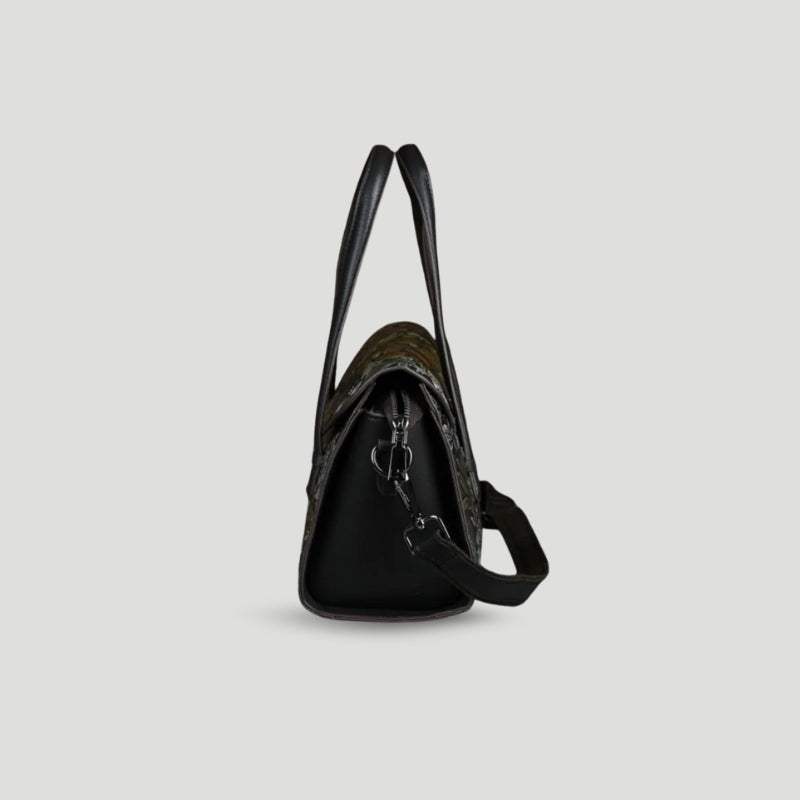 WW | Leder Mit Geprägtem Blumenmuster Klassisches Klappdesign Abnehmbarer Riemen