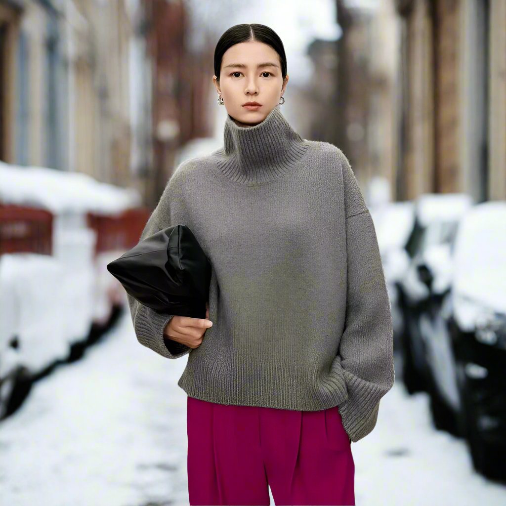 WW | Rollkragenpullover - Gestrickte Wollmischung - Oversized Fit - Weich und Warm