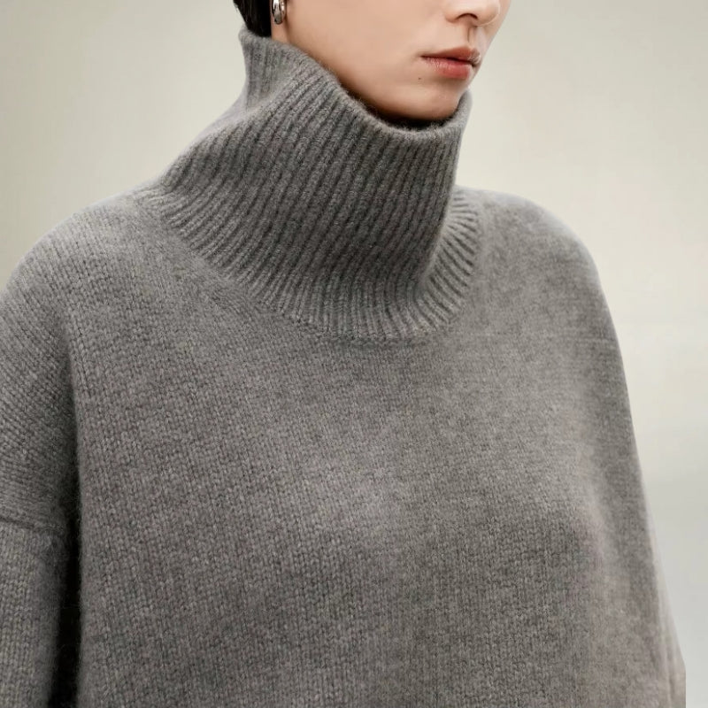 WW | Rollkragenpullover - Gestrickte Wollmischung - Oversized Fit - Weich und Warm