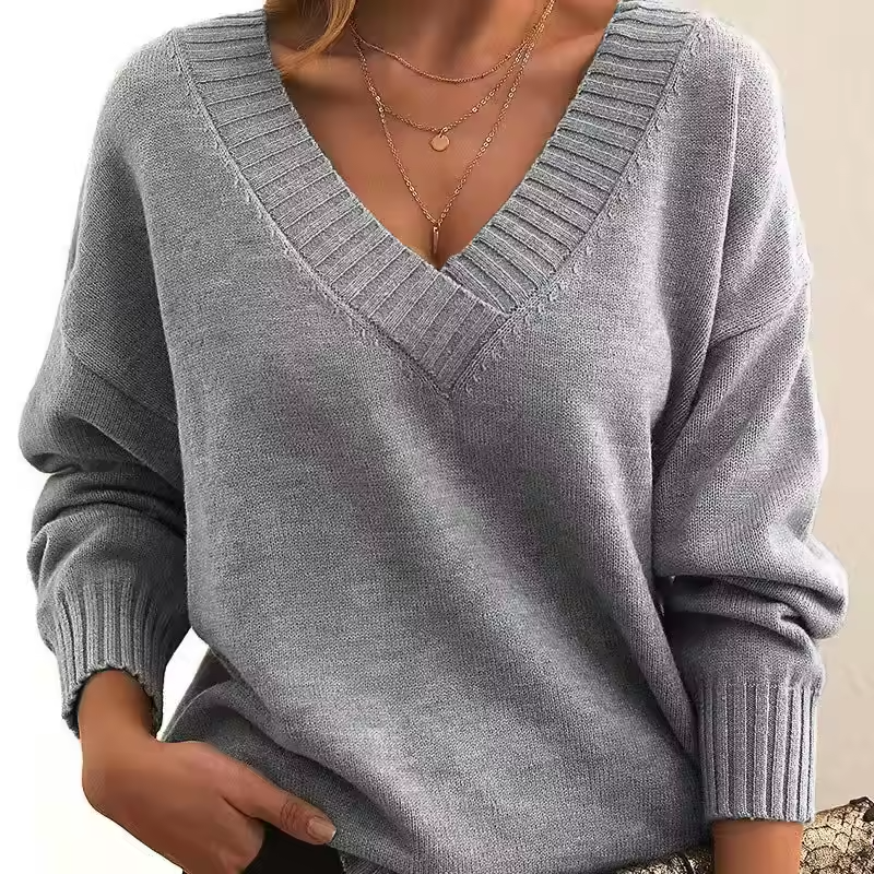 WW | Chic V-Neck Knitted Sweater