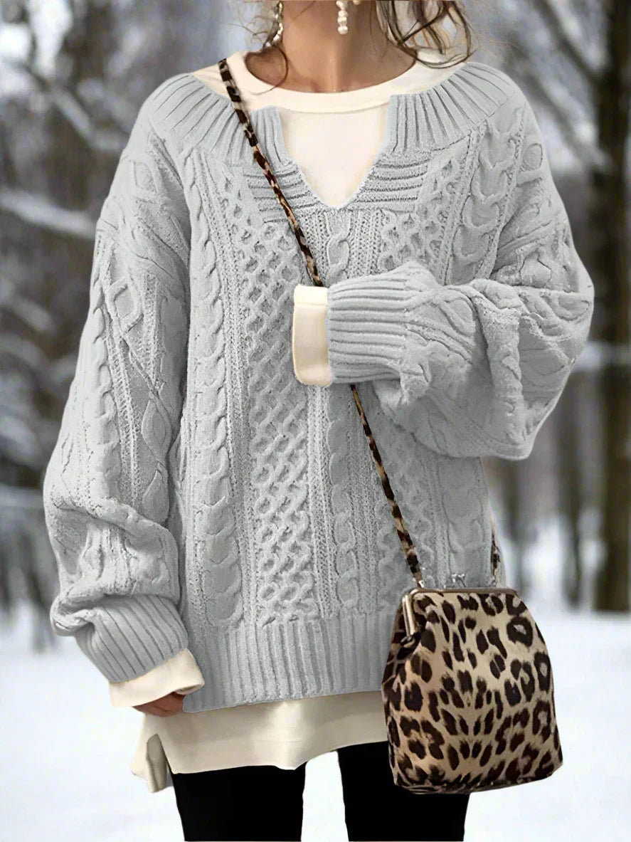 WW | Strickpullover - Oversized Kabelstrick - Weich und Warm - Lässige Passform
