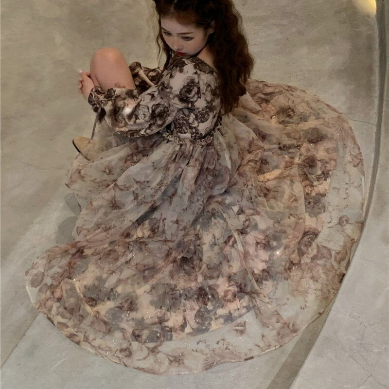 WW | Floral Fairy Princess Kleid mit Abnehmbarem High-Low Rockschicht