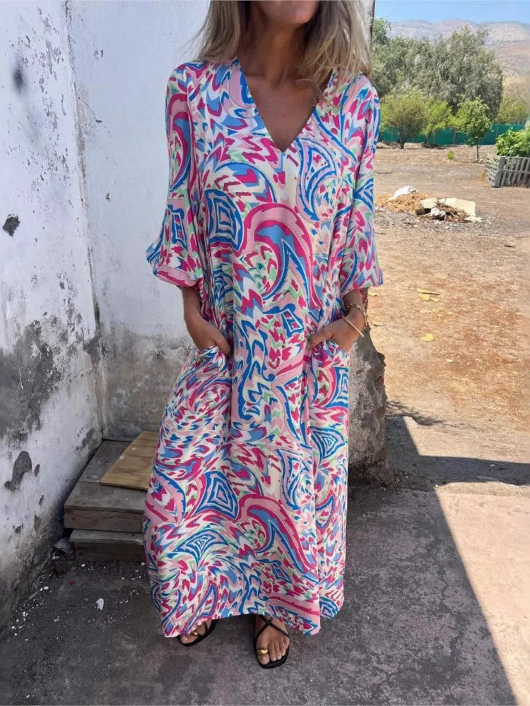 Sienna | Maxi dress in boho style with leopard print