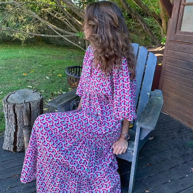 Elysia | Boho Floral Print Maxi Dress