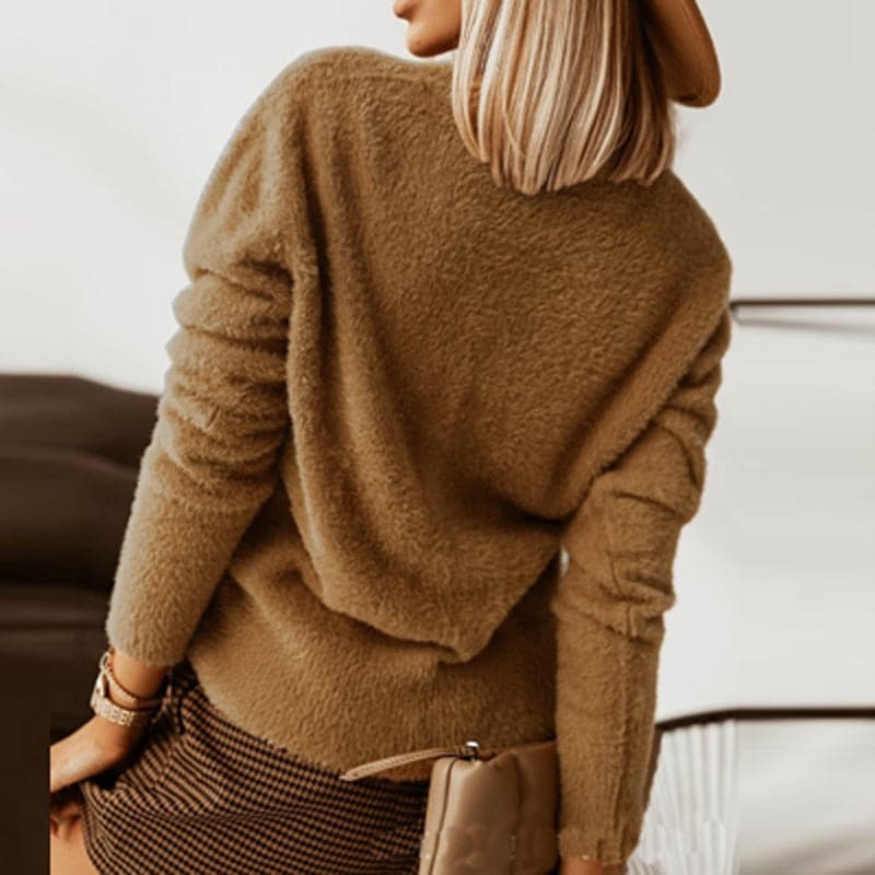 WW | Strickjacke - Weiche Strickware - V-Ausschnitt - Große Knöpfe - Lockere Passform
